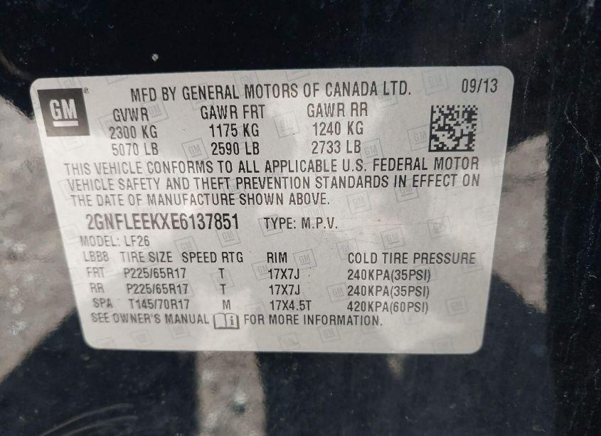 Photo 9 of 2014 Chevrolet Equinox LS (VIN 2GNFLEEKXE6137851)