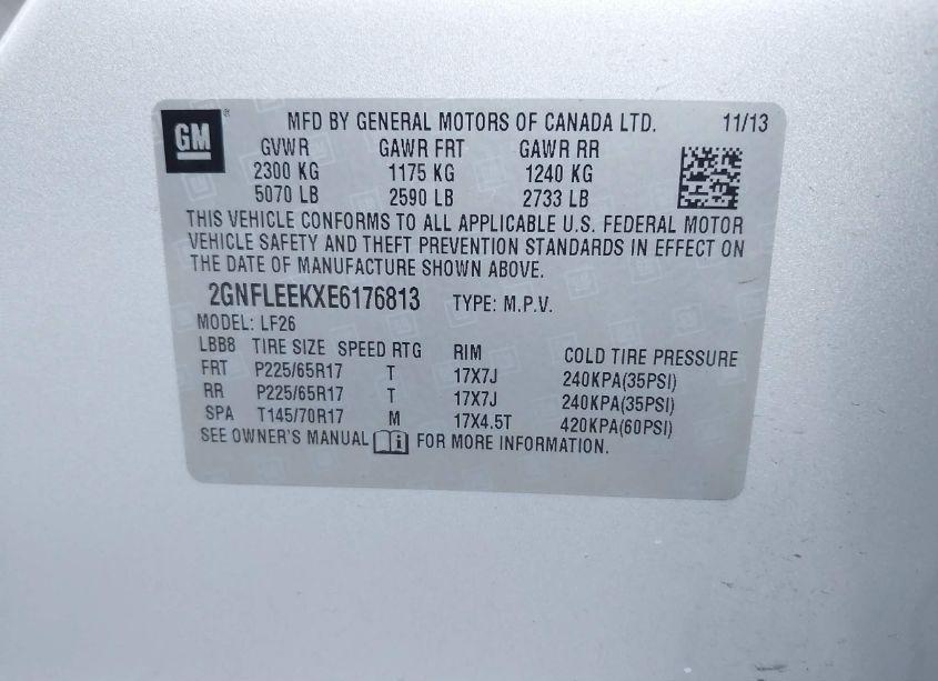 Photo 9 of 2014 Chevrolet Equinox LS (VIN 2GNFLEEKXE6176813)