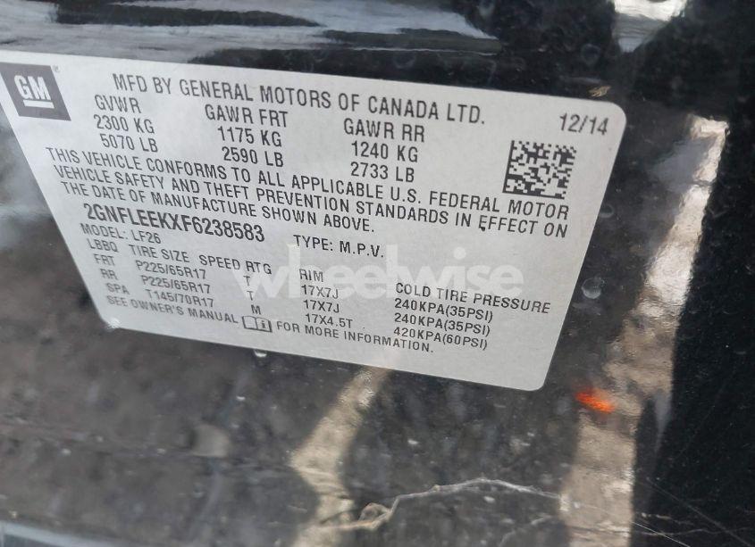 Photo 9 of 2015 Chevrolet Equinox LS (VIN 2GNFLEEKXF6238583)