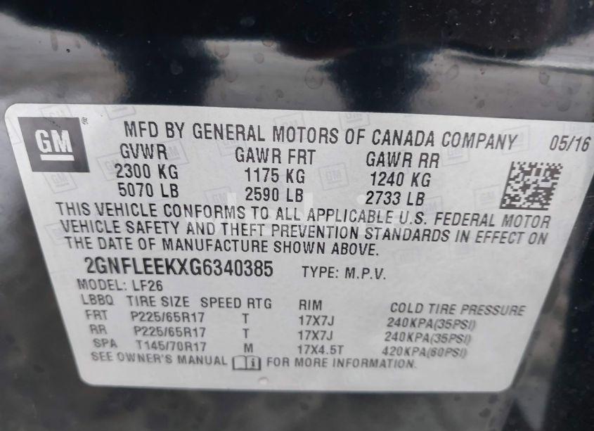 Photo 9 of 2016 Chevrolet Equinox LS (VIN 2GNFLEEKXG6340385)