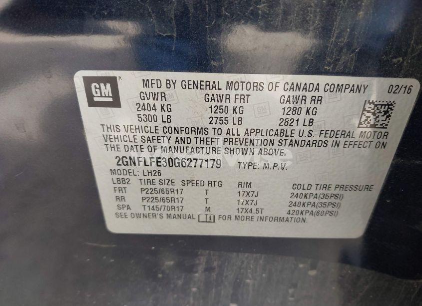 Photo 9 of 2016 Chevrolet Equinox LT (VIN 2GNFLFE30G6277179)