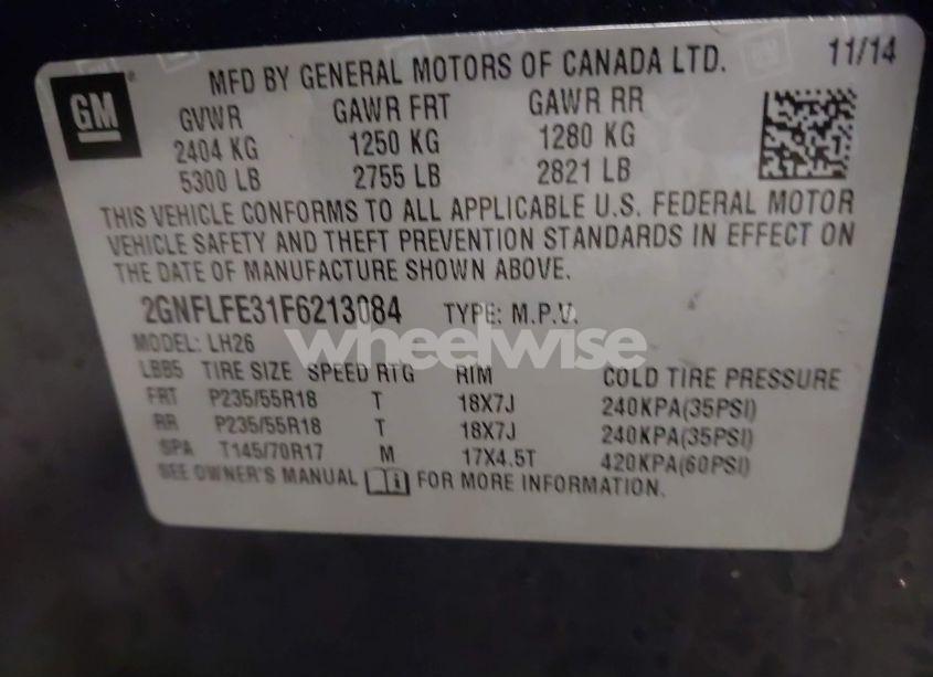Photo 9 of 2015 Chevrolet Equinox 1LT (VIN 2GNFLFE31F6213084)