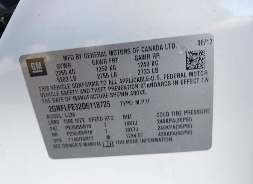 Photo 9 of 2013 Chevrolet Equinox LTZ (VIN 2GNFLFE32D6118725)