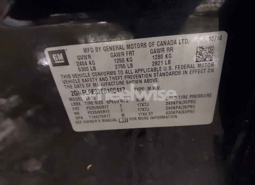 Photo 9 of 2015 Chevrolet Equinox 1LT (VIN 2GNFLFE32F6198417)