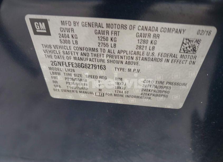 Photo 9 of 2016 Chevrolet Equinox LT (VIN 2GNFLFE36G6279163)