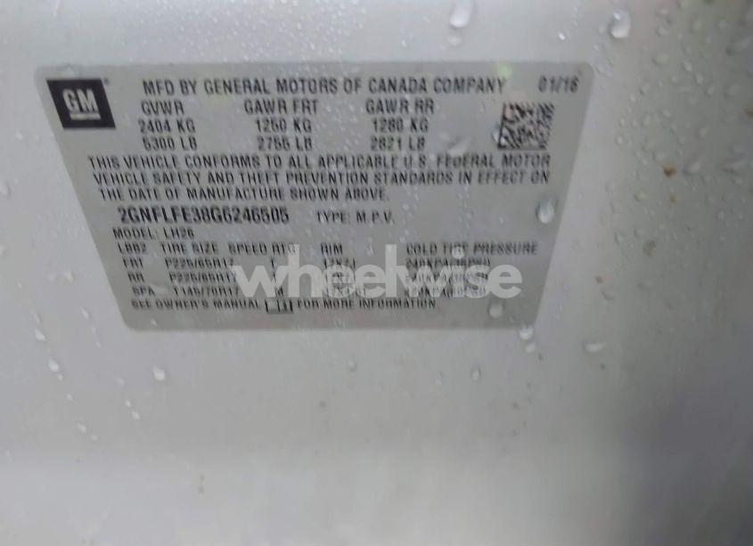 Photo 9 of 2016 Chevrolet Equinox LT (VIN 2GNFLFE38G6246505)