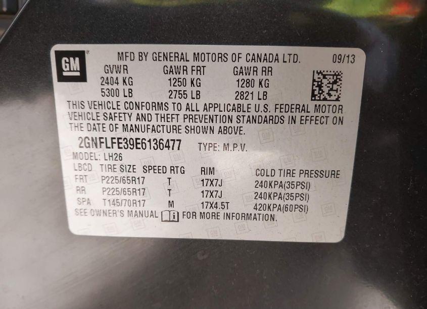 Photo 9 of 2014 Chevrolet Equinox 1LT (VIN 2GNFLFE39E6136477)