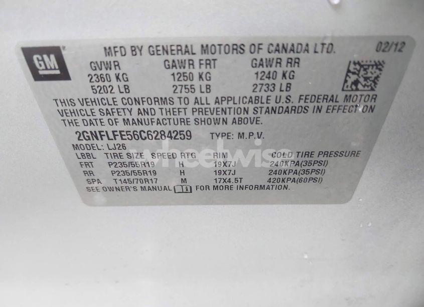 Photo 9 of 2012 Chevrolet Equinox LTZ (VIN 2GNFLFE56C6284259)