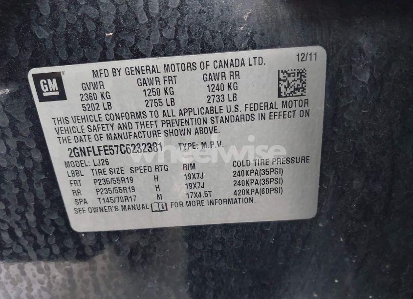 Photo 9 of 2012 Chevrolet Equinox LTZ (VIN 2GNFLFE57C6232381)