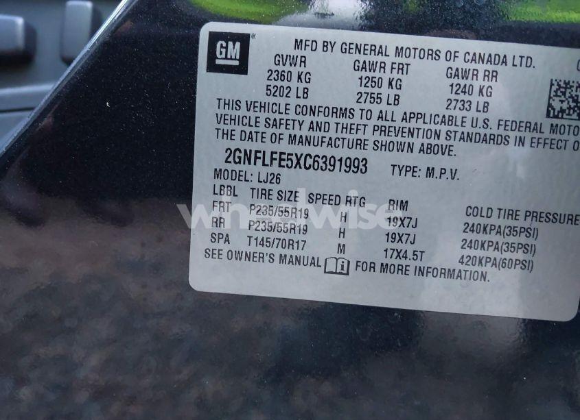 Photo 9 of 2012 Chevrolet Equinox LTZ (VIN 2GNFLFE5XC6391993)