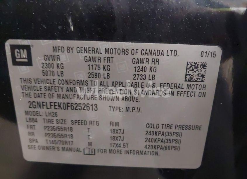 Photo 9 of 2015 Chevrolet Equinox 1LT (VIN 2GNFLFEK0F6252613)