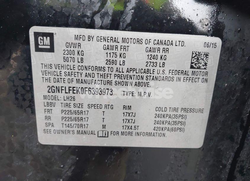 Photo 9 of 2015 Chevrolet Equinox 1LT (VIN 2GNFLFEK0F6393973)