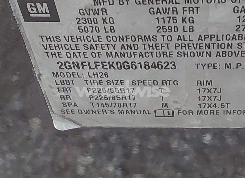 Photo 9 of 2016 Chevrolet Equinox LT (VIN 2GNFLFEK0G6184623)