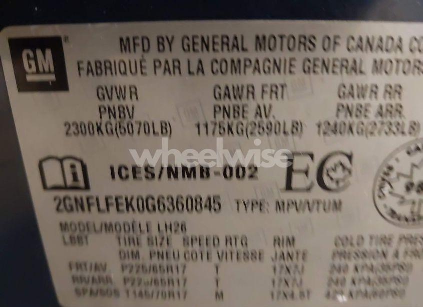 Photo 9 of 2016 Chevrolet Equinox LT (VIN 2GNFLFEK0G6360845)