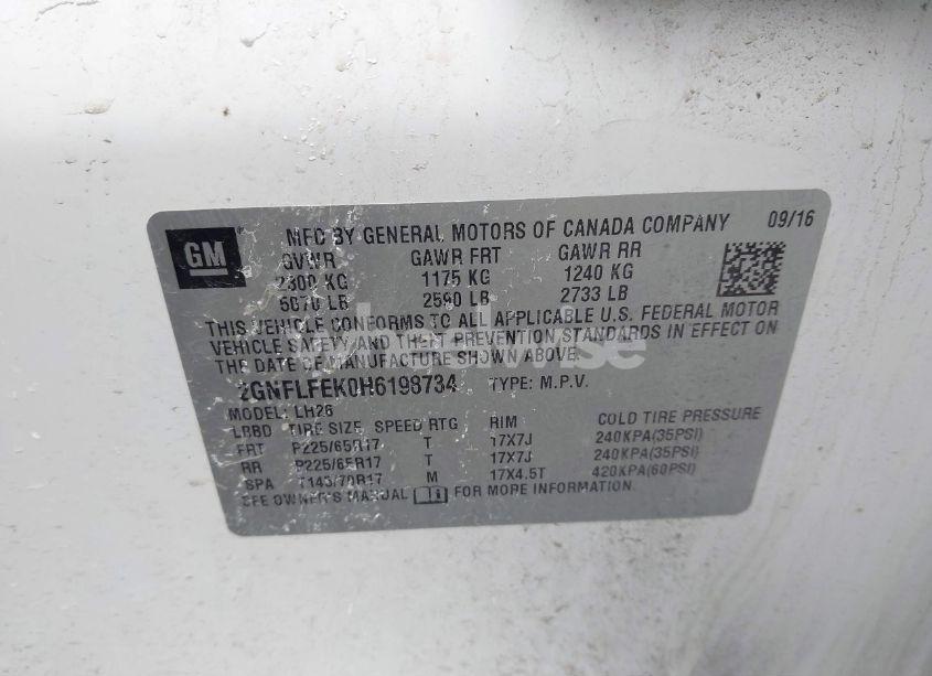 Photo 9 of 2017 Chevrolet Equinox LT (VIN 2GNFLFEK0H6198734)