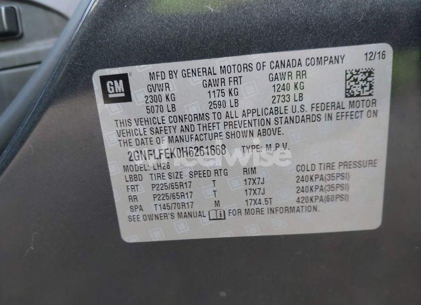 Photo 9 of 2017 Chevrolet Equinox LT (VIN 2GNFLFEK0H6261668)