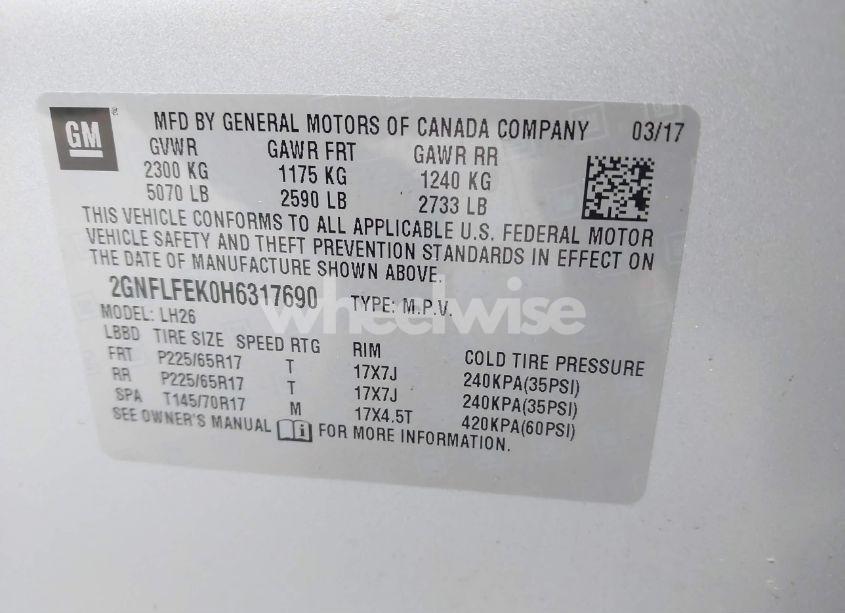 Photo 8 of 2017 Chevrolet Equinox LT (VIN 2GNFLFEK0H6317690)