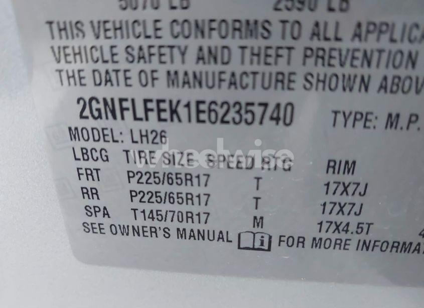Photo 9 of 2014 Chevrolet Equinox 1LT (VIN 2GNFLFEK1E6235740)