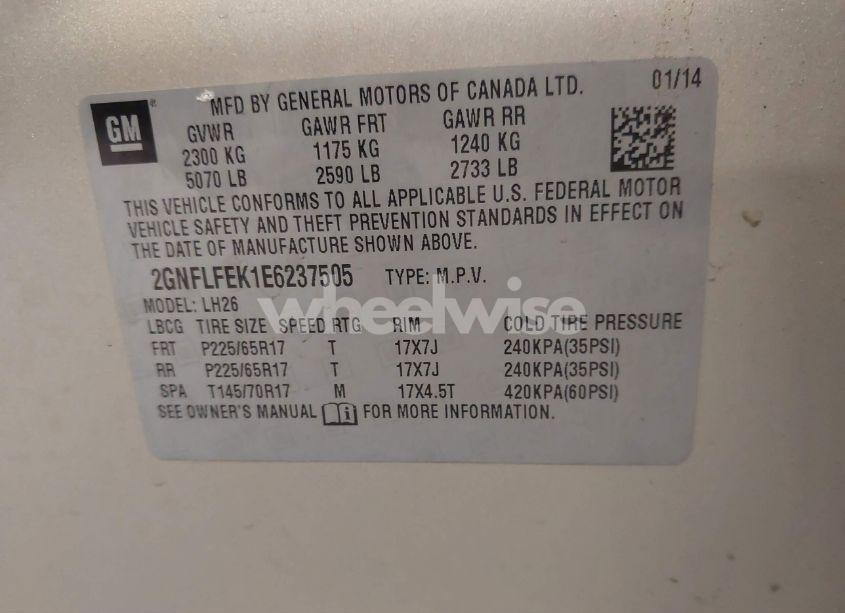 Photo 9 of 2014 Chevrolet Equinox 1LT (VIN 2GNFLFEK1E6237505)