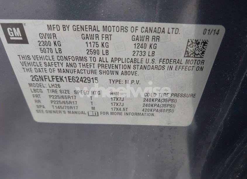 Photo 9 of 2014 Chevrolet Equinox 1LT (VIN 2GNFLFEK1E6242915)