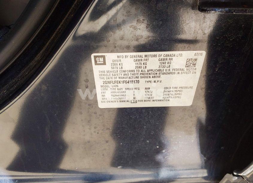 Photo 9 of 2015 Chevrolet Equinox 1LT (VIN 2GNFLFEK1F6418170)