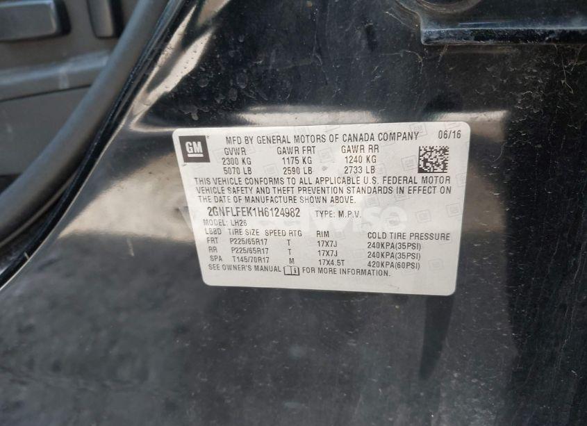 Photo 9 of 2017 Chevrolet Equinox LT (VIN 2GNFLFEK1H6124982)