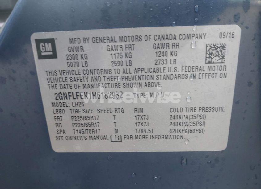 Photo 9 of 2017 Chevrolet Equinox LT (VIN 2GNFLFEK1H6182932)