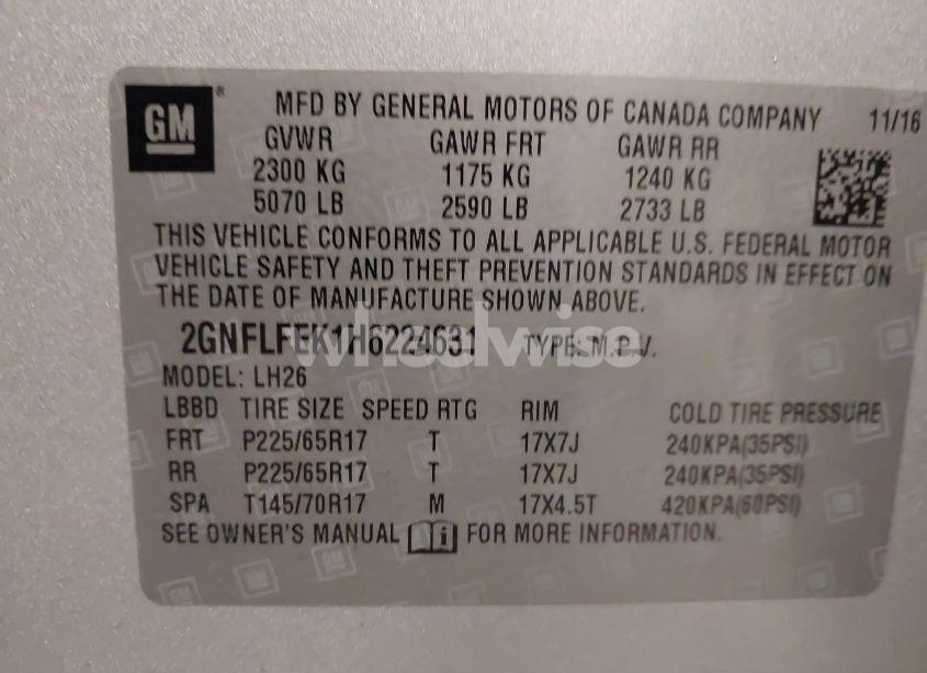 Photo 9 of 2017 Chevrolet Equinox LT (VIN 2GNFLFEK1H6224631)