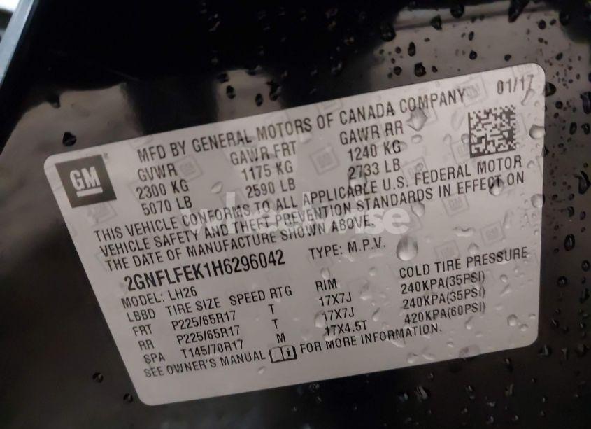 Photo 9 of 2017 Chevrolet Equinox LT (VIN 2GNFLFEK1H6296042)