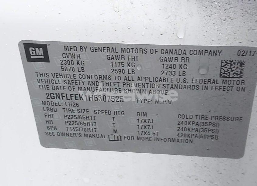 Photo 9 of 2017 Chevrolet Equinox LT (VIN 2GNFLFEK1H6307525)