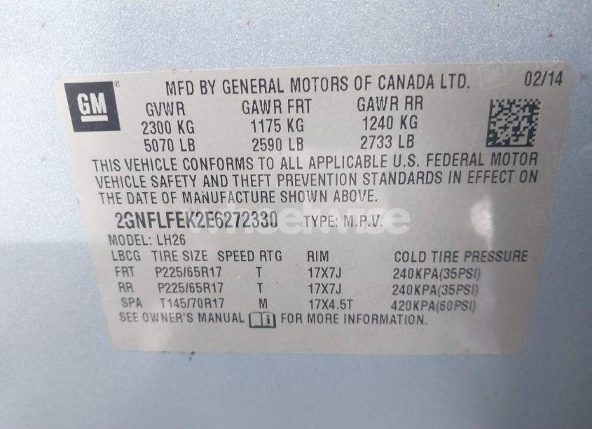 Photo 9 of 2014 Chevrolet Equinox 1LT (VIN 2GNFLFEK2E6272330)