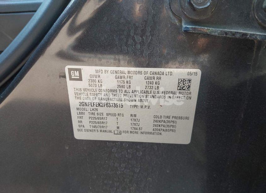 Photo 9 of 2015 Chevrolet Equinox 1LT (VIN 2GNFLFEK2F6373515)