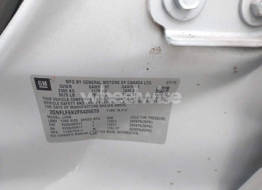 Photo 9 of 2015 Chevrolet Equinox 1LT (VIN 2GNFLFEK2F6426679)