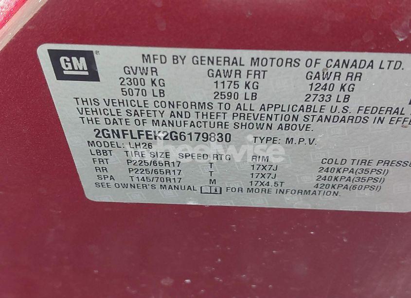 Photo 9 of 2016 Chevrolet Equinox LT (VIN 2GNFLFEK2G6179830)