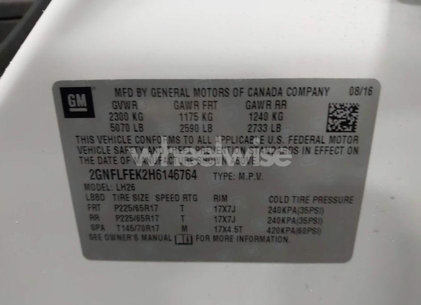 Photo 9 of 2017 Chevrolet Equinox LT (VIN 2GNFLFEK2H6146764)