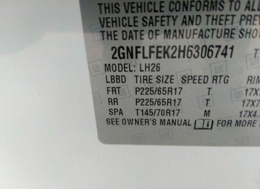 Photo 9 of 2017 Chevrolet Equinox LT (VIN 2GNFLFEK2H6306741)