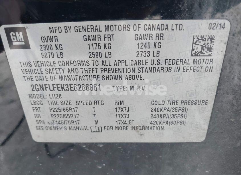 Photo 9 of 2014 Chevrolet Equinox 1LT (VIN 2GNFLFEK3E6266861)