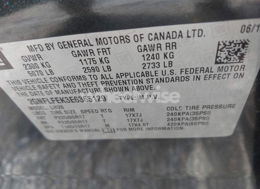 Photo 9 of 2014 Chevrolet Equinox 1LT (VIN 2GNFLFEK3E6365129)