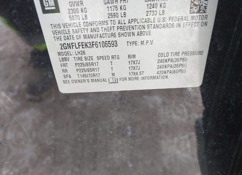 Photo 9 of 2015 Chevrolet Equinox 1LT (VIN 2GNFLFEK3F6106593)