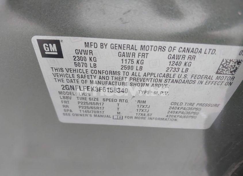 Photo 9 of 2015 Chevrolet Equinox 1LT (VIN 2GNFLFEK3F6158340)