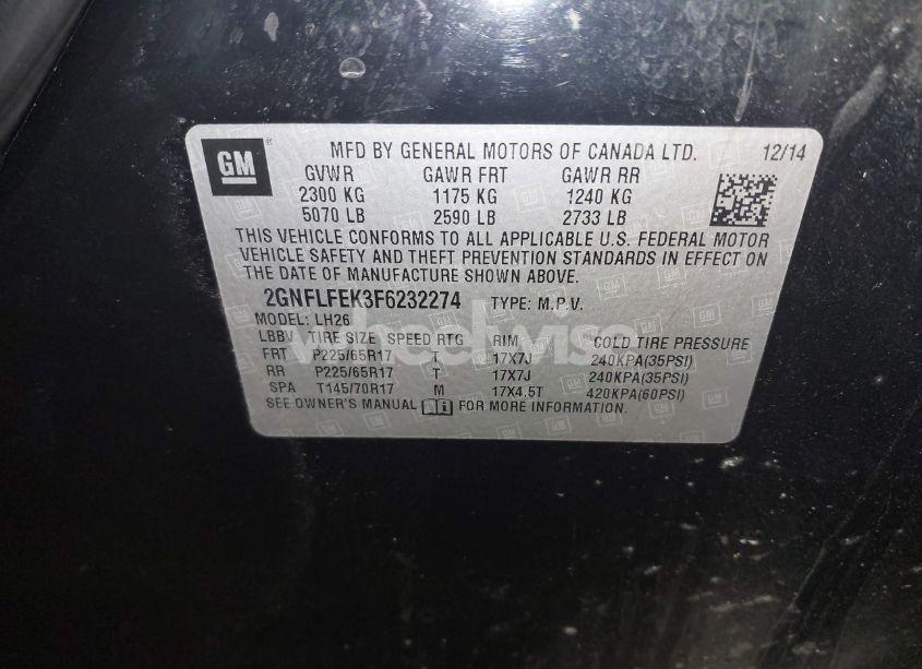 Photo 9 of 2015 Chevrolet Equinox 1LT (VIN 2GNFLFEK3F6232274)