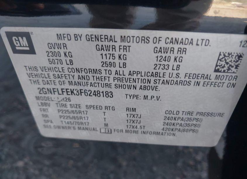 Photo 9 of 2015 Chevrolet Equinox 1LT (VIN 2GNFLFEK3F6248183)