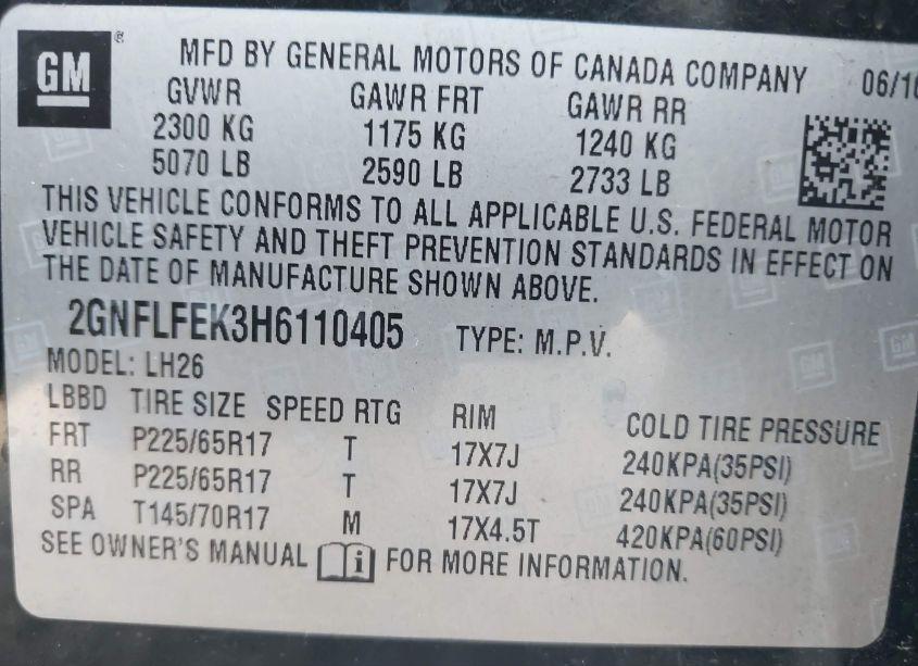 Photo 9 of 2017 Chevrolet Equinox LT (VIN 2GNFLFEK3H6110405)