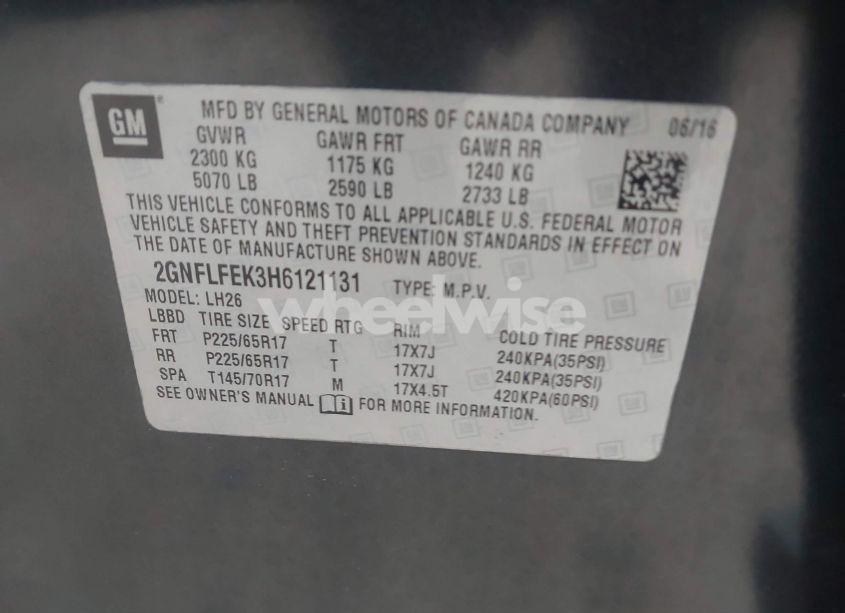 Photo 9 of 2017 Chevrolet Equinox LT (VIN 2GNFLFEK3H6121131)