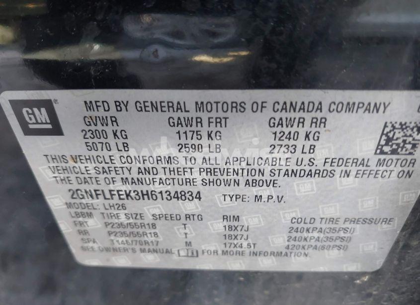 Photo 9 of 2017 Chevrolet Equinox LT (VIN 2GNFLFEK3H6134834)