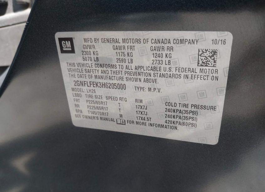 Photo 9 of 2017 Chevrolet Equinox LT (VIN 2GNFLFEK3H6205000)