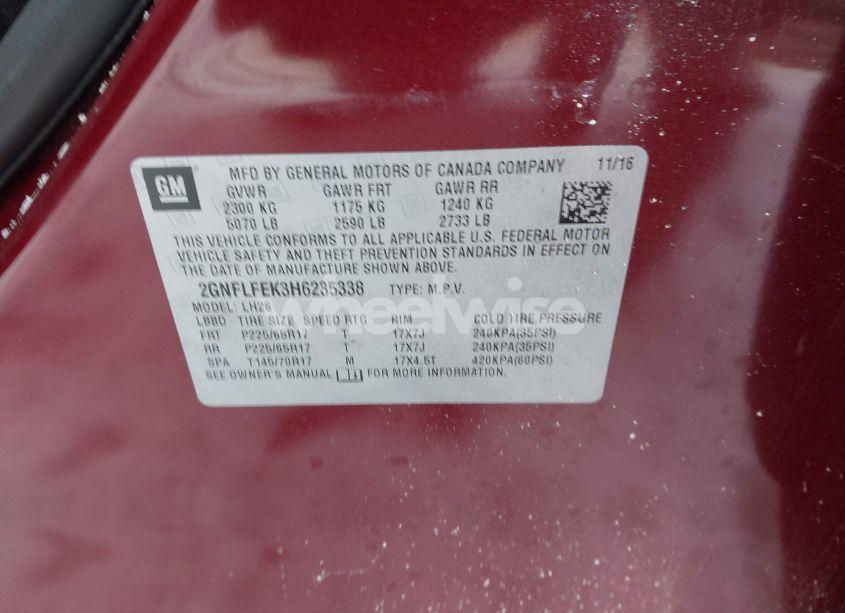 Photo 9 of 2017 Chevrolet Equinox LT (VIN 2GNFLFEK3H6235338)