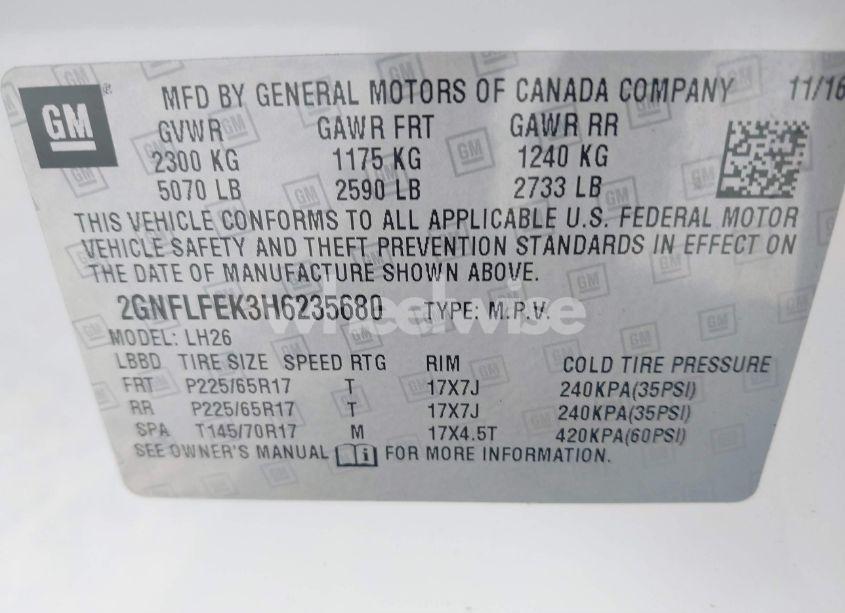 Photo 9 of 2017 Chevrolet Equinox LT (VIN 2GNFLFEK3H6235680)