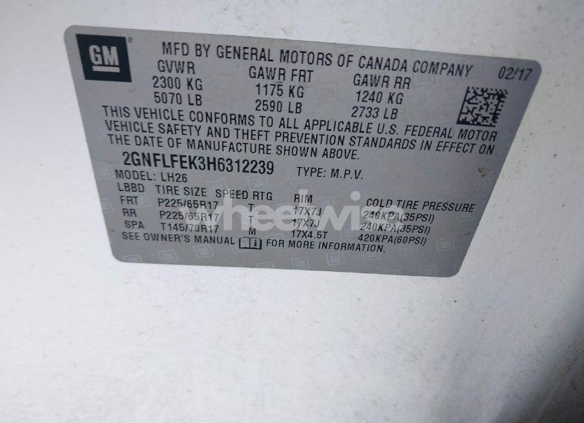 Photo 9 of 2017 Chevrolet Equinox LT (VIN 2GNFLFEK3H6312239)