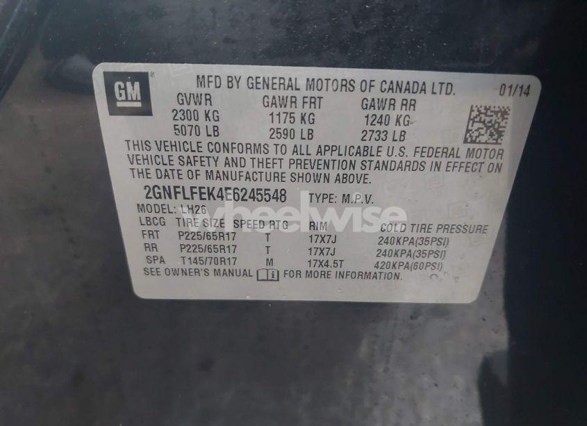 Photo 9 of 2014 Chevrolet Equinox 1LT (VIN 2GNFLFEK4E6245548)